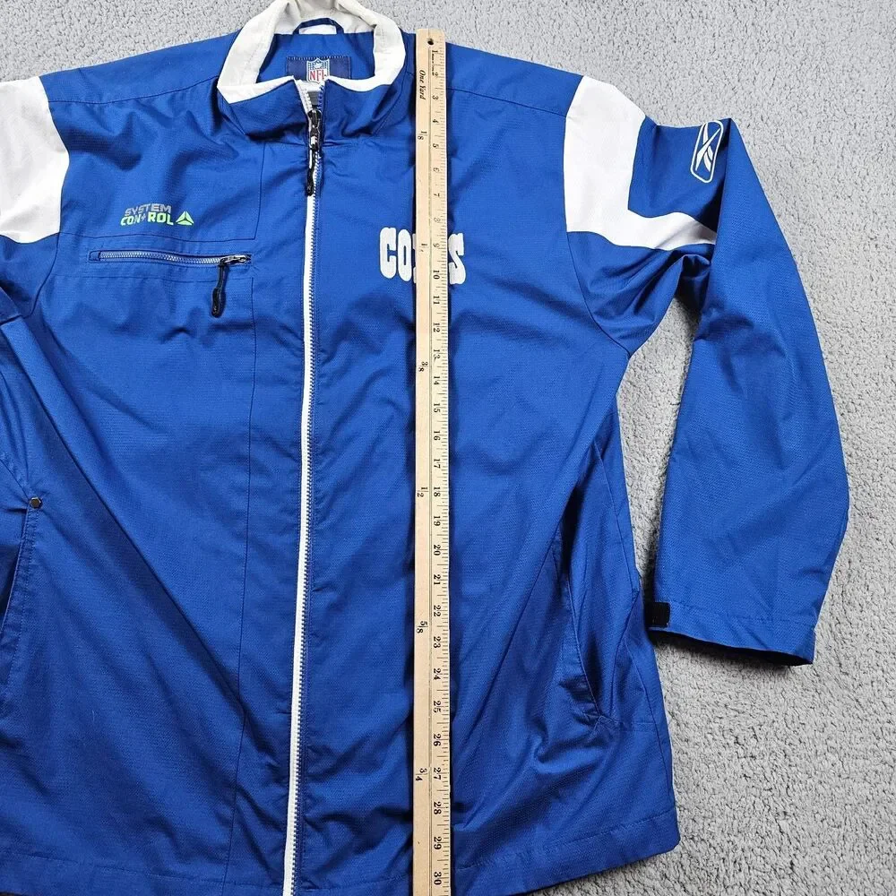 Indianapolis Colts Jacket Mens Medium Blue Reebok NFL Windbreaker Full Zip